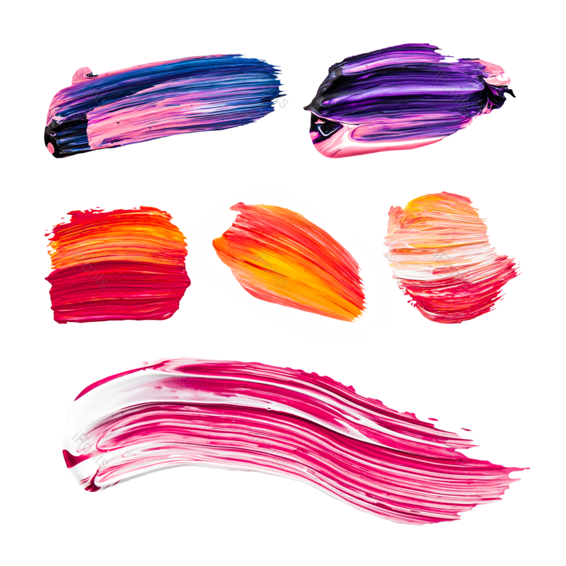 蓝色图片,水彩元素,毛笔笔触PNG,效果元素免抠素材